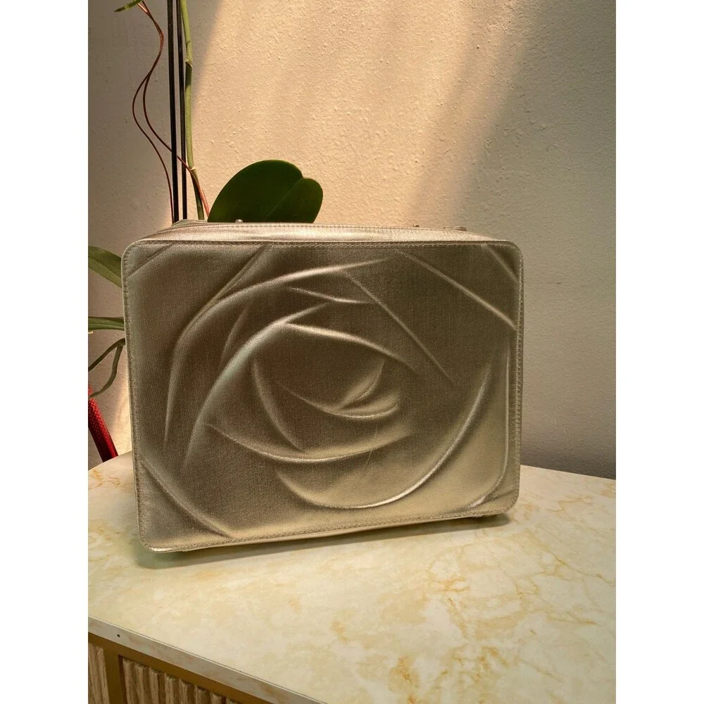 New Lancome Gold Rose Metallic Cosmetic Case 13
